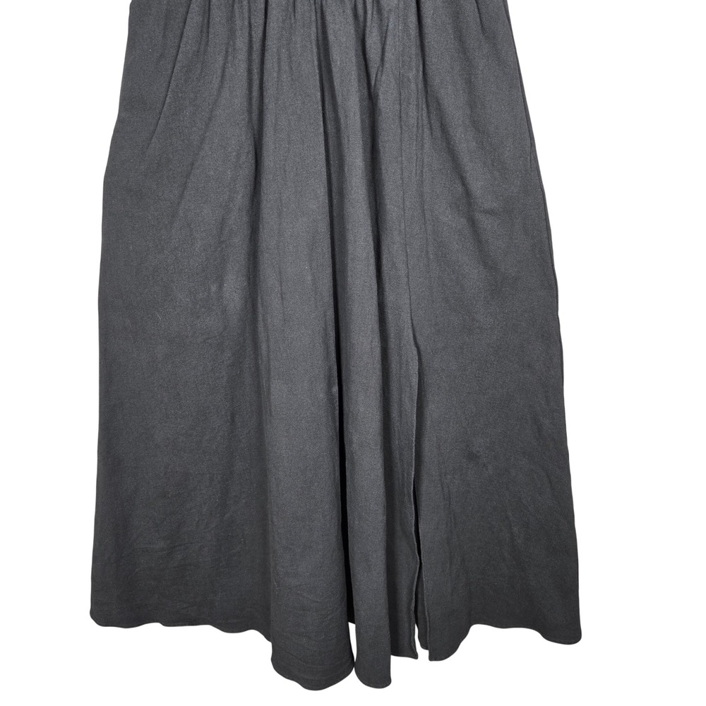 ASTR The Label Black Midi Dress S Bow Back Cutout Sleeveless Pleated Slit - Picture 6 of 9